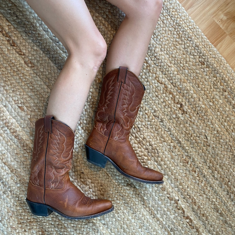 Women’s Leather Cowboy Boots Size 8.5